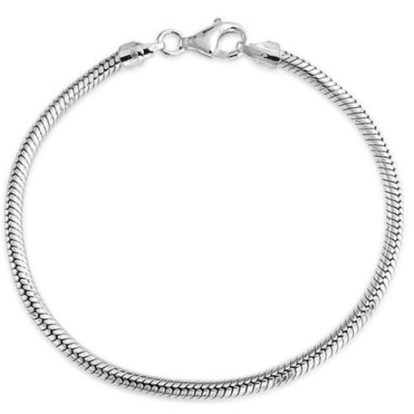 Vintage Jewelry - Vintage Elegant Sterling Solid Silver Snake Chain Bracelet